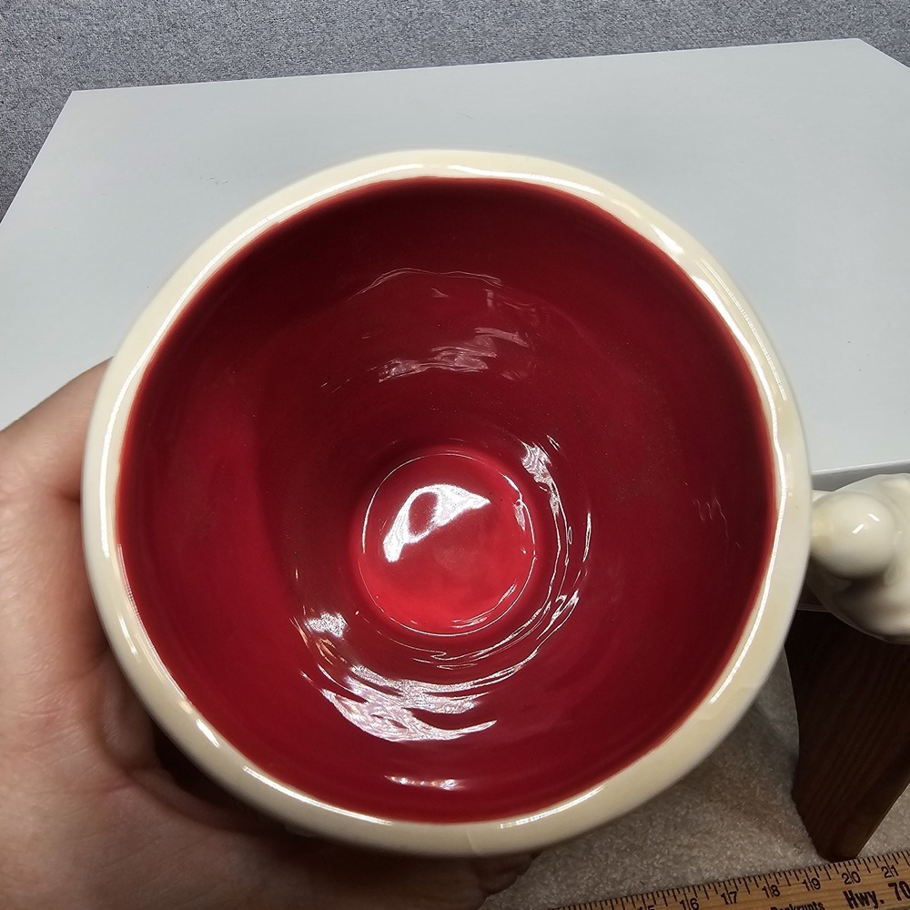 Bird on the Handle Embossed Colorblock Hand-Painted Coffee Cup Mug Whimsical - Picture 9 of 12